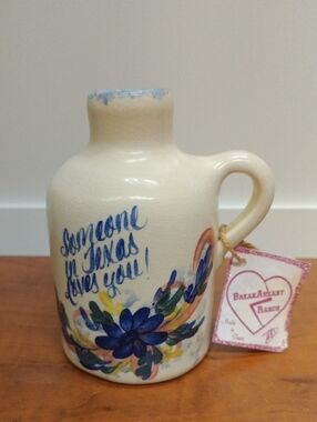 Vintage Handmade Marshall Pottery Crock Jug Made In Texas 5.5" Tall